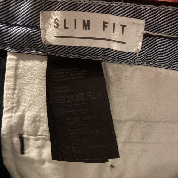 H&M Black Slim Fit Button-Fly Chino Pants Size 32R - Picture 6 of 6
